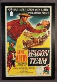 ORIGINAL VINTAGE MOVIE POSTER "WAGON TEAM" STARRING GENE AUTRY