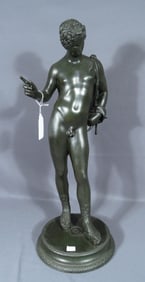 VINTAGE BRONZE SCULPTURE OF STANDING MAN
