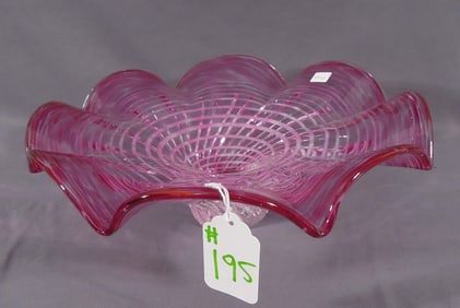 HAND BLOWN ITALIAN MID 20TH CENTURY ART GLASS BOWL