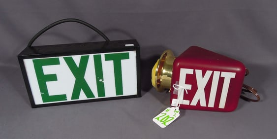 TWO VINTAGE "EXIT" SIGNS