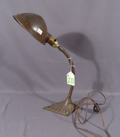 ORIGINAL ART DECO CAST IRON AND METAL DESK LAMP