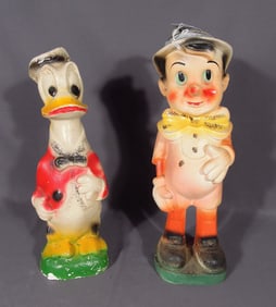 TWO VINTAGE CHALKWARE DISNEY SCULPTURES
