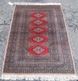 HAND KNOTTED BOKHARA AREA RUG