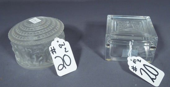 TWO FRENCH LALIQUE CRYSTAL ACCESSORIES