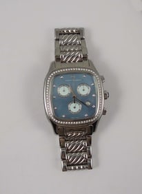DESIGNER DAVID YURMAN THOROUGHBRED DIAMOND CHRONOGRAPH WRIST WATCH