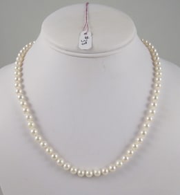 LADIES STRAND OF FINE MICKI MOTO PEARLS WITH 14K Y.G. CLASP
