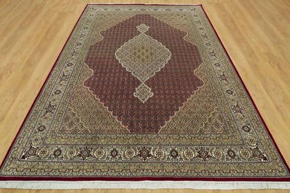FINE HAND KNOTTED WOOL MAHI TABRIZ ROOM SIZE AREA RUG