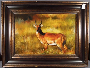 ORIGINAL OIL ON CANVAS "STANDING GAZELLE"