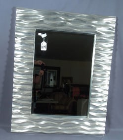 MODERN WAVE DESIGN BEVELED GLASS WALL MIRROR