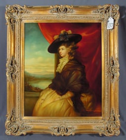 ORIGINAL OIL ON CANVAS "PORTRAIT OF EUROPEAN WOMAN"