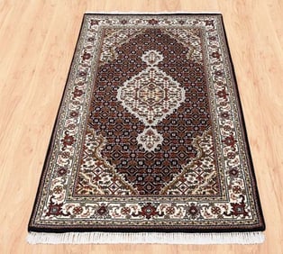 FINE HAND KNOTTED WOOL MAHI TABRIZ AREA RUG