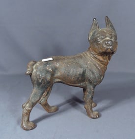 VINTAGE HEAVY CAST IRON BOSTON TERRIER DOOR STOP