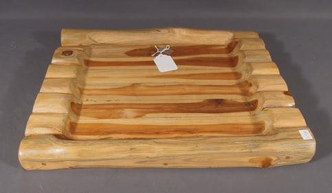 HEAVY HAND CARVEVD TEAK CHARCUTERIE BOARD