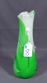 HEAVY HAND BLOWN ART GLASS VASE