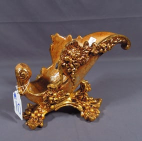 HAND PAINTED RESIN ORNATE WINE BOTTLE HOLDER