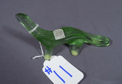 FRENCH LALIQUE GREEN CRYSTAL LIZARD