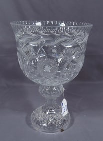 EUROPOEAN CUT CRYSTAL PEDESTAL BOWL
