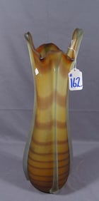 HAND BLOWN FREE FORM ART GLASS VASE