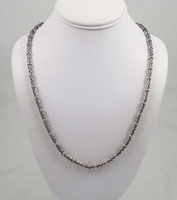 HEAVY UNISEX STERLING SILVER TWISTED CABLE NECKLACE