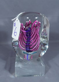 SCHMIDT RHEA STUDIO OVERSIZED ART GLASS PAPER WEIGHT