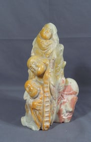 HEAVY HAND CARVED CHINESE SOAPSTONE CARVING