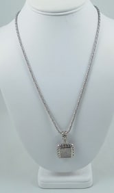 DESIGNER JOHN HARDY CLASSIC STERLING SILVER & DIAMOND PENDANT/NECKLACE