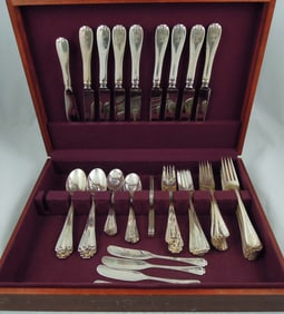 FLEMISH PATTERN STERLING SILVER 57 PIECE FLATWARE SET BY "TIFFANY & CO."