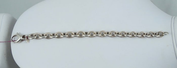 LADIES LARGE STERLING SILVER LINK BRACELET