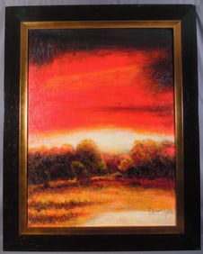 ORIGINAL OIL ON CANVAS "TUSCAN SUNSET"