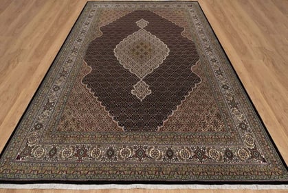 HAND KNOTTED ROOM SIZE MAHI TABRIZ RUG