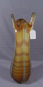 HAND BLOWN FREE FORM ART GLASS VASE