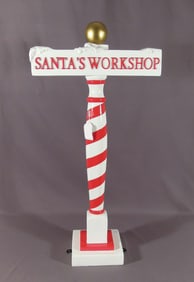 HAND PAINTED COMPOSITION "SANTA'S WORKSHOP" SIGN