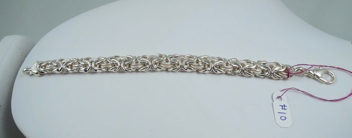 LADIES STERLING SILVER STRAIGHT ROW BRACELET