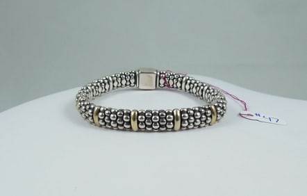 DESIGNER LAGOS CAVIAR 18K Y.G. & STERLING BRACELET