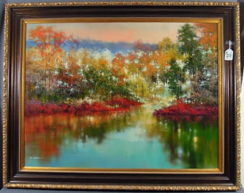 LARGE ORIGINAL OIL ON CANVAS "REFLECTIONS"