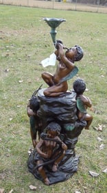 LARGE SPECTACULAR BRONZE CHERUB SCULPTURE/FOUNTAIN