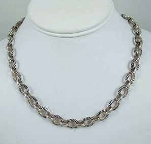 FINE DAVID YURMAN STYLE STERLING SILVER NECKLACE