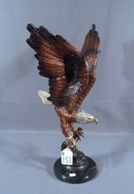 VERY FINE BRONZE SCULPUTRE OF EAGLE WITH OUTSTRETCHED WINGS