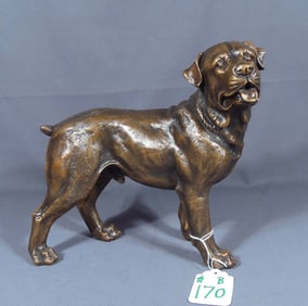 VERY FINE BRONZE SCULPTURE OF STANDING DOG