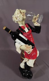 HAND PAINTED COMPOSITION SCULPTURE OF WINE SNOB