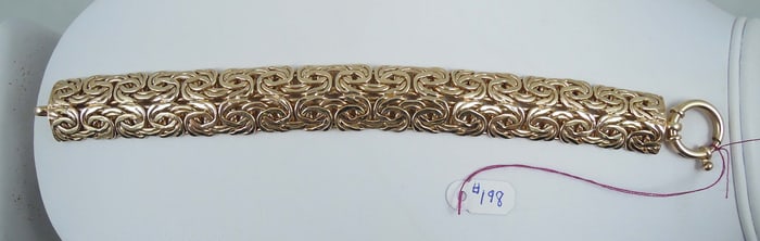 LADIES FINE GOLD PLATED STERLING SILVER TURKISH LINK BRACELET