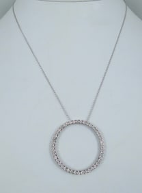LADIES 14K W.G. AND DIAMOND "CIRCLE OF LIFE" NECKLACE