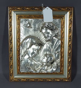 FRAMED STERLING OVERLAY RELIGIOUS PLAQUE