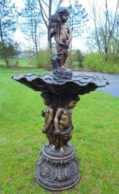 OUTSTANDING LARGE BRONZE FIGURAL FOUNTAIN