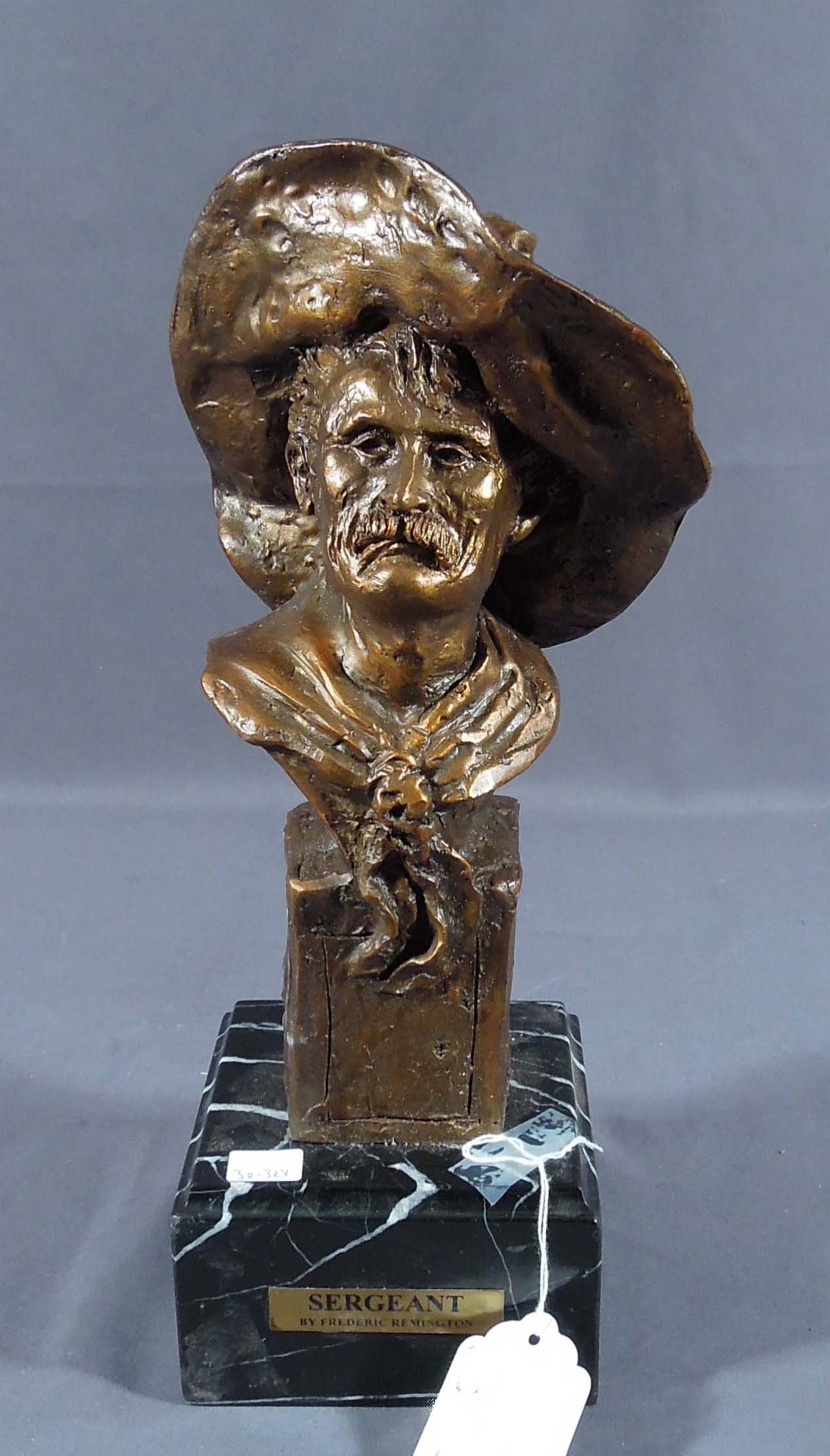 BRONZE SCULPTURE "THE SERGEANT" AFTER FREDERIC REMINGTON (1 of 2)