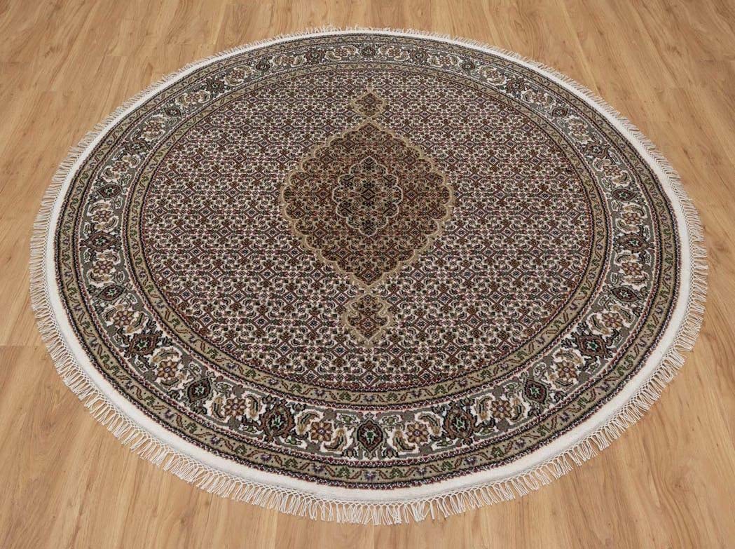 BEAUTIFUL HAND KNOTTED ROUND MAHI TABRIZ AREA RUG (1 of 1)