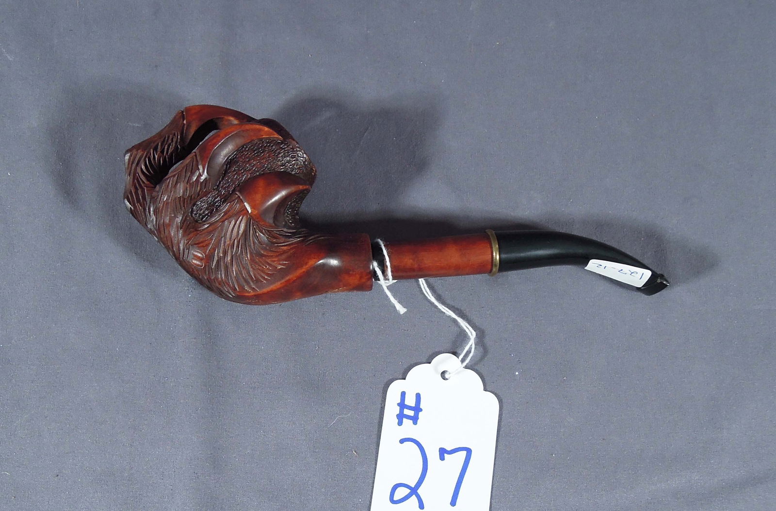 VINTAGE HAND CARVED PEAR WOOD CHURCH WARDEN PIPE "DRAGON'S CLAW" (1 of 1)