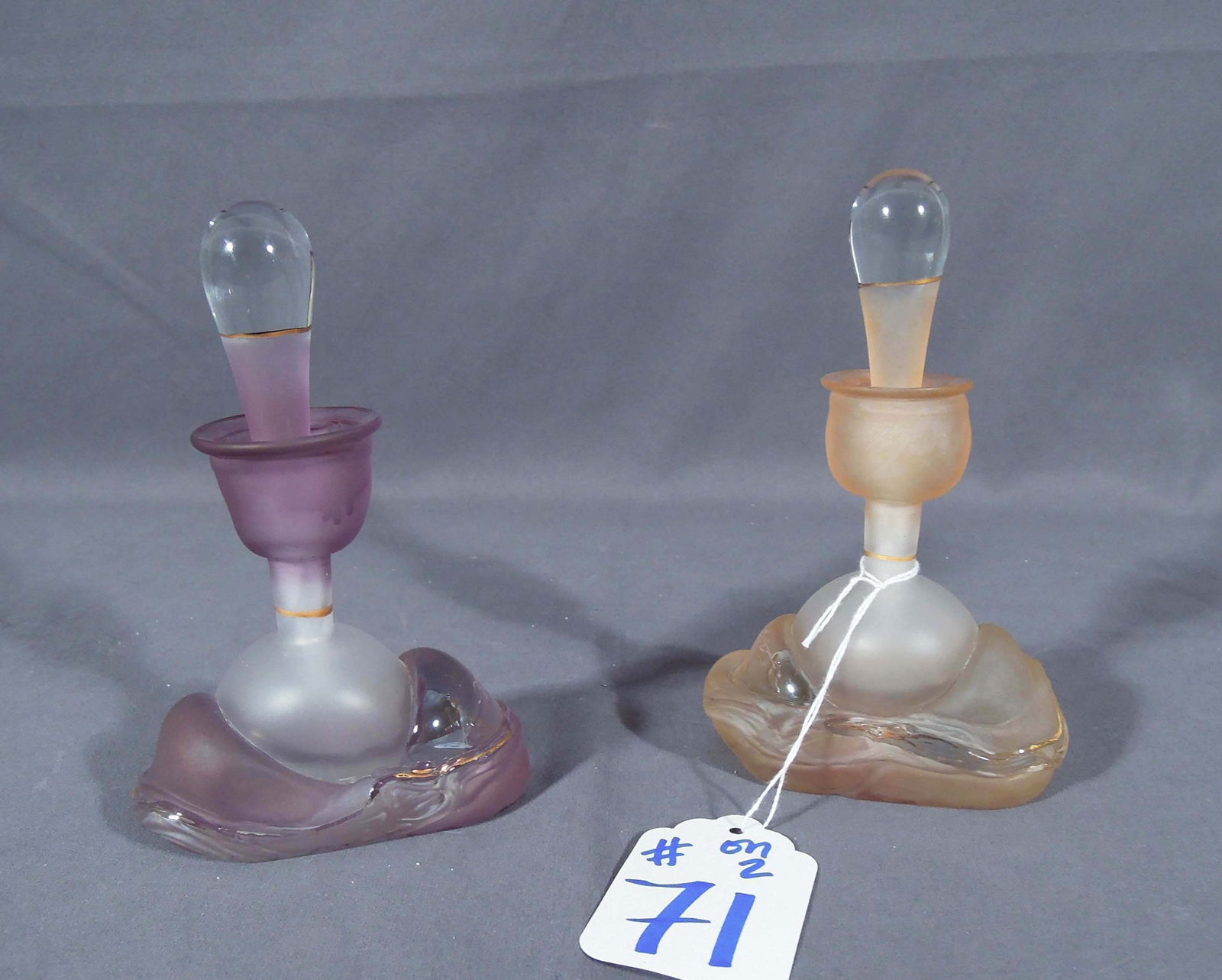 ROMANIAN ARTIST ION TAMAIAN HAND BLOWN PERFUME BOTTLES (1 of 2)