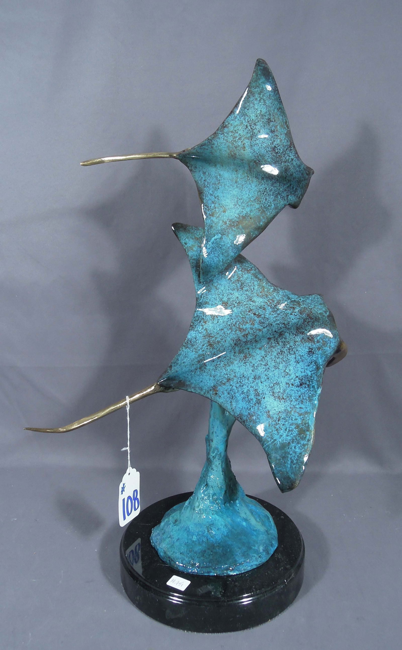 BRONZE SEALIFE SCULPTURE OF TWO STINGRAYS (1 of 1)