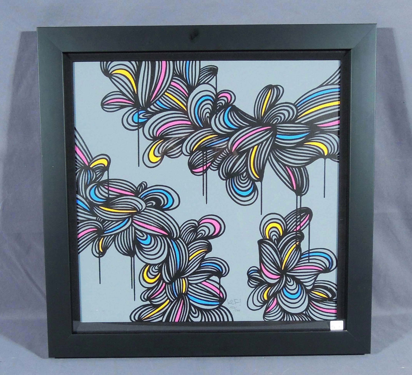 KEF (SIMON ROHLEN) (1989- ) GERMAN: Original Screenprint in colors on 100% cotton paper "Dwelling in the World #1". Hand signed and numbered by KEF. Overall framed